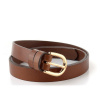 Dámsky kožený opasok hnedý so sponou v zlatej farbe 201Z-48 - 100 Dámsky kožený opasok hnedý so sponou v zlatej farbe 201Z-48 - 100