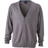 DAIBER JN 661 / Pánsky kardigán s výstrihom do V - grey heather XL DAIBER JN 661 / Pánsky kardigán s výstrihom do V - grey heather XL