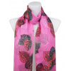 Biju Dámsky ľahký obdĺžnikový šál 31104, zdobené lístky so zlatou nitkou - ružové farby 7200598-4 Biju Dámsky ľahký obdĺžnikový šál 31104, zdobené lístky so zlatou nitkou - ružové farby 7200598-4