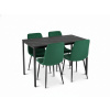Textilomanie Jedálenský set 1 + 4, čierny stôl RAMOD 100x60 cm mramorový dekor + zelená stolička TURIN s čiernymi nohami Textilomanie Jedálenský set 1 + 4, čierny stôl RAMOD 100x60 cm mramorový dekor + zelená stolička TURIN s čiernymi nohami