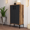 Skrinka na topánky / Botník Prag - Walnut, Anthracite Skrinka na topánky / Botník Prag - Walnut, Anthracite
