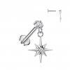Titánová labreta s vnútorným závitom Zircon Starburst Farba: strieborná, Veľkosť: 1,2 mm, Dĺžka / priemer: 6 mm Titánová labreta s vnútorným závitom Zircon Starburst Farba: strieborná, Veľkosť: 1,2 mm, Dĺžka / priemer: 6 mm