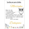 Tabuľka s brošňou sovička pre pani učiteľku v škôlke Tabuľka s brošňou sovička pre pani učiteľku v škôlke