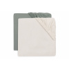 Jollein Napínacia plachta 40/50 x 80/90 cm 2 ks Sea Green/Ivory Jollein Napínacia plachta 40/50 x 80/90 cm 2 ks Sea Green/Ivory