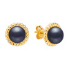 Gaura Pearls Náušnice s černou perlou Patricia Gold - stříbro 925/1000 SK25490GYE/B Zlatá Černá Gaura Pearls Náušnice s černou perlou Patricia Gold - stříbro 925/1000 SK25490GYE/B Zlatá Černá