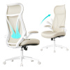 Ergonomická kancelárska stolička s nastaviteľnou výškou a sklápacími opierkami rúk, béžová Ergonomická kancelárska stolička s nastaviteľnou výškou a sklápacími opierkami rúk, béžová