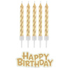Godan sviečky zlaté s nápisom Happy Birthday 16 ks Godan sviečky zlaté s nápisom Happy Birthday 16 ks