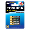 TOSHIBA ALPHA POWER LR03 AAA 1,5V alkalické batérie blister 4ks TOSHIBA ALPHA POWER LR03 AAA 1,5V alkalické batérie blister 4ks