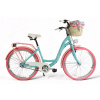 Lavida Dámsky Retro bicykel Mahbike 3-prevodový hliníkový rám modrý ružové kolesá 26