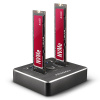AXAGON ADSA-M2C, USB-C 3.2 Gen 2 - 2x M.2 NVMe SSD CLONE MASTER dokovací stanice ADSA-M2C