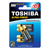 TOSHIBA ALPHA POWER LR03 AAA 1,5V alkalické batérie blister 6ks TOSHIBA ALPHA POWER LR03 AAA 1,5V alkalické batérie blister 6ks