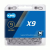 KMC Reťaz X 9 šedá 114 článkov, 27 rýchlostí KMC Reťaz X 9 šedá 114 článkov, 27 rýchlostí