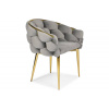 Moderné kreslo LUXURY BALLOON šedé a Zlaté nožičky Moderné kreslo LUXURY BALLOON šedé a Zlaté nožičky