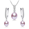 GRACE Silver Jewellery Stříbrná souprava šperků s levandulovou perlou a zirkony - stříbro 925/1000 SET2092 46 cm Levandulová GRACE Silver Jewellery Stříbrná souprava šperků s levandulovou perlou a zirkony - stříbro 925/1000 SET2092 46 cm Levandulová