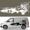 Šablóna na maľovanie na auto CAMPER GRAFIKA MEDVEĎ KOMPAS HORY 43x96 Šablóna na maľovanie na auto CAMPER GRAFIKA MEDVEĎ KOMPAS HORY 43x96