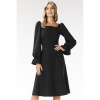 Dámske elegantné čierne šaty s dlhým rukávom, A662 M Dámske elegantné čierne šaty s dlhým rukávom, A662 M