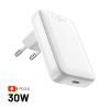 Nabíječka FIXED GaN síťová Slim s USB-C výstupem a podporou PD, 30W, bílá Nabíječka FIXED GaN síťová Slim s USB-C výstupem a podporou PD, 30W, bílá