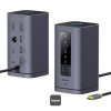 Baseus Dokovacia stanica Spacemate 10v1 (USB-C PD 100W, USB-C, 2x USB-A, 2x HDMI) sivá - Baseus B00568102813-00 Baseus Dokovacia stanica Spacemate 10v1 (USB-C PD 100W, USB-C, 2x USB-A, 2x HDMI) sivá - Baseus B00568102813-00