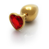 Ouch! Heart Gem Butt Plug Large Gold/Ruby Red Ouch! Heart Gem Butt Plug Large Gold/Ruby Red