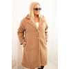Legínovo Dámsky kabát Plus Size s vlnou a veľkým golierom béžový Farba: Hnedá, Veľkosť: UNI Legínovo Dámsky kabát Plus Size s vlnou a veľkým golierom béžový Farba: Hnedá, Veľkosť: UNI