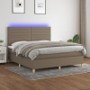 zahrada-XL Posteľ boxsping s matracom a LED sivohnedá 180x200 cm látka 3135537 zahrada-XL Posteľ boxsping s matracom a LED sivohnedá 180x200 cm látka 3135537