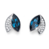 Náušnice s krištáľmi Swarovski Oliver Weber Leaf blue Náušnice s krištáľmi Swarovski Oliver Weber Leaf blue