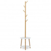 Autronic Věšák dřevěný stojanový, masiv bambus, bílá barva + přírodní odstín DR-N1004 WT Autronic Věšák dřevěný stojanový, masiv bambus, bílá barva + přírodní odstín DR-N1004 WT