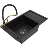Mexen Elias granitový kuchynský drez 1-komorový s odkvapkávačom a kuchynskou batériou Duo, čierny - 6511-77-671701-57-B Mexen Elias granitový kuchynský drez 1-komorový s odkvapkávačom a kuchynskou batériou Duo, čierny - 6511-77-671701-57-B