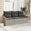zahrada-XL Súprava záhradných pohoviek 3 pcs Svetlosivá polyratan 3355251 zahrada-XL Súprava záhradných pohoviek 3 pcs Svetlosivá polyratan 3355251