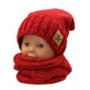 BABY NELLYS Jesenná/zimná čiapka s komínkem - červená BABY NELLYS Jesenná/zimná čiapka s komínkem - červená