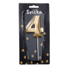 Sviečka tortová - Párty zlatá č. 4 Sviečka tortová - Párty zlatá č. 4
