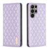 Peňaženkové kožené puzdro Diamond Lattice na Samsung Galaxy S24 Ultra 5G - Fialová Peňaženkové kožené puzdro Diamond Lattice na Samsung Galaxy S24 Ultra 5G - Fialová