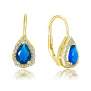 Beneto Pozlacené náušnice s modrými zirkony AGUC2229-GOLD Beneto Pozlacené náušnice s modrými zirkony AGUC2229-GOLD