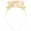 Čelenka Happy new year zlatá kovová Čelenka Happy new year zlatá kovová