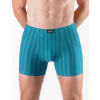 GINA Pánske pruhované bavlnené boxerky s dlhšou nohavičkou | 74167P - petrolejová sv. tyrkysová, 58/60 GINA Pánske pruhované bavlnené boxerky s dlhšou nohavičkou | 74167P - petrolejová sv. tyrkysová, 58/60
