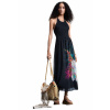 Desigual kvetinové dámske šaty čierna | kaki S DESIGUAL 8445110781838 Desigual kvetinové dámske šaty čierna | kaki S DESIGUAL 8445110781838