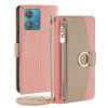 Peňaženkové kožené puzdro Crossbody Litchi na Motorola Edge 40 Neo - Ružová Peňaženkové kožené puzdro Crossbody Litchi na Motorola Edge 40 Neo - Ružová