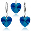 MSPERK Strieborný set modré srdcia Ag 925/1000 MSPERK Strieborný set modré srdcia Ag 925/1000