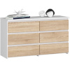 Komoda CL100 6SZ biela / dub sonoma Komoda CL100 6SZ biela / dub sonoma