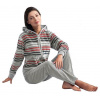 Teplé domáce oblečenie Luna 341 - na zips XL Šedá Dlhé Teplé domáce oblečenie Luna 341 - na zips XL Šedá Dlhé