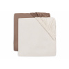 Jollein Napínacia plachta 40/50 x 80/90 cm 2 ks Milky Coffee/Ivory Jollein Napínacia plachta 40/50 x 80/90 cm 2 ks Milky Coffee/Ivory