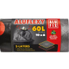 Alufix Vrecia na odpadky zaťahovacie LDPE 60 l 33µm 2 vrstvové 10 ks sivo-čierne Alufix Vrecia na odpadky zaťahovacie LDPE 60 l 33µm 2 vrstvové 10 ks sivo-čierne