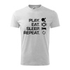 Stolný tenis - eat sleep - Tričko detské bavlnené - 122 cm/6 rokov ( Svetlosivý melír ) Stolný tenis - eat sleep - Tričko detské bavlnené - 122 cm/6 rokov ( Svetlosivý melír )