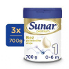 3x SUNAR Premium 1 Mlieko počiatočné 700 g