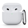 AppleMix Puzdro pre Apple AirPods 4 + karabína - silikónové - biele AppleMix Puzdro pre Apple AirPods 4 + karabína - silikónové - biele