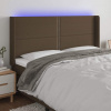 vidaXL Čelo postele s LED tmavohendé 203x16x118/128 cm látka vidaXL Čelo postele s LED tmavohendé 203x16x118/128 cm látka