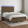Box spring postel s matrací a LED tmavě hnědá 140x190 cm textil 3135432 Box spring postel s matrací a LED tmavě hnědá 140x190 cm textil 3135432