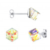 Stříbrné náušnice kostky Swarovski® Crystals 6 mm Aurore Boreale VSW4841E6PDAB Stříbrné náušnice kostky Swarovski® Crystals 6 mm Aurore Boreale VSW4841E6PDAB