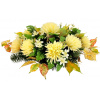 Smútočný aranžmán betonka umelé chryzantémy a doplnky 60cm x 30cm x 28cm Smútočný aranžmán betonka umelé chryzantémy a doplnky 60cm x 30cm x 28cm