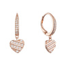 Pozlátené strieborné náušnice so zaveseným srdiečkom 11720.1 rose gold Pozlátené strieborné náušnice so zaveseným srdiečkom 11720.1 rose gold